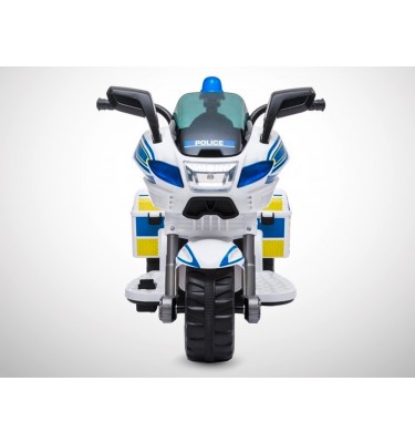 Moto Électrique Enfant Police 22W / 6V Blanc KINGTOYS