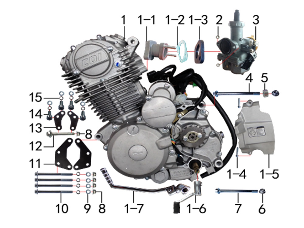 Embrayage moteur vertical 150-250 de Dirt Bike et motocross